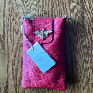 German Fuentes crossbody red with gold bee